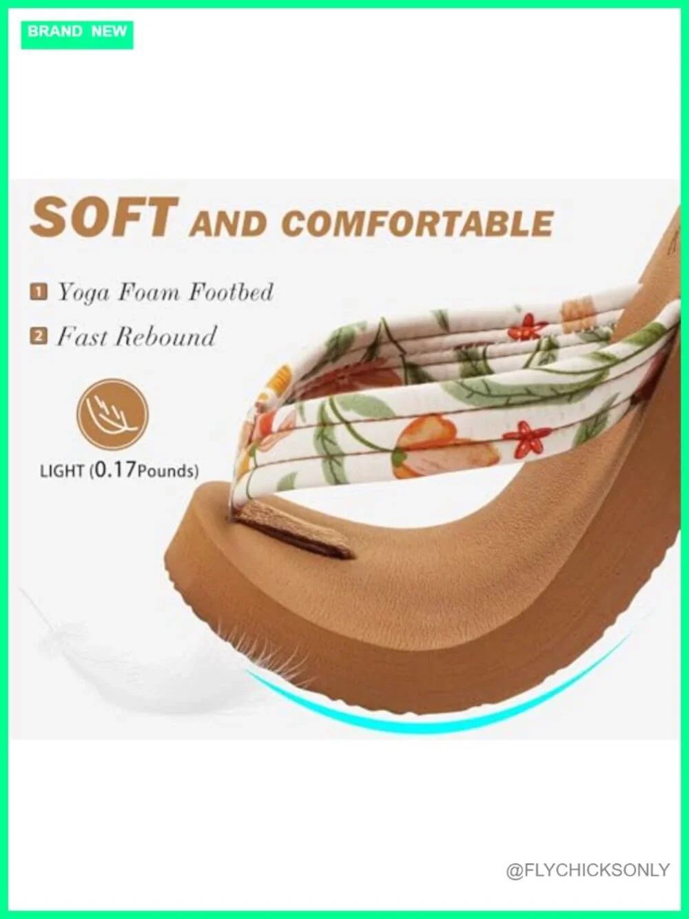 Women's Arch Support Flip Flop Sandals with Cushioned Yoga Mat Footbed Non-Slip